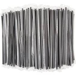 Individually Wrapped Plastic Drinking Straws, 10.25" Extra Long Black, 600 Pack