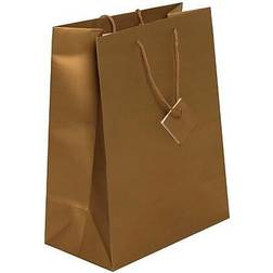 Jam Paper Matte Gift Bags 10 x 13 x 5 Gold 100/Pack Large