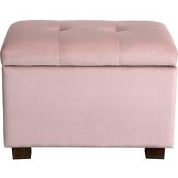 CorLiving Asha Pink Velvet Foot Stool