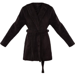 PrettyLittleThing Fluffy Dressing Gown - Black