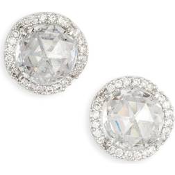 Kate Spade That Sparkle Pavé Round Large Studs - Silver/Transparent