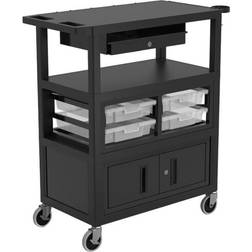 Luxor Deluxe Teacher Cart with Storage Cabinet