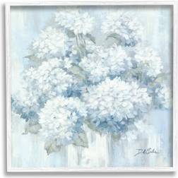 Stupell Industries Soft Blue Hydrangea Painting Blooming Flower Petals Framed Art