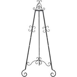 Litton Lane Black Metal Free Standing Adjustable Display Stand Scroll Easel Chain Support Notice Board