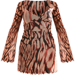 PrettyLittleThing Underbust Detail Shift Dress - Leopard