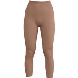 PrettyLittleThing Structured Contour Rib Leggings - Brown