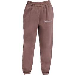 PrettyLittleThing Sports Academy Puff Print Oversized Joggers - Coffee