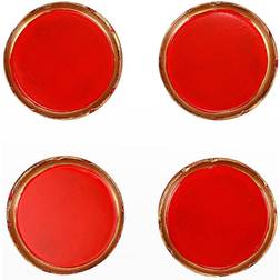 Vietri Florentine Wooden Accessories Red & Gold Coaster