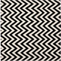 Safavieh Dhurries Collection White, Black 72x72"