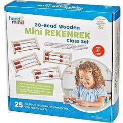 hand2mind Mini 20-bead Rekenrek, White/Red, 25/Set 93429 White