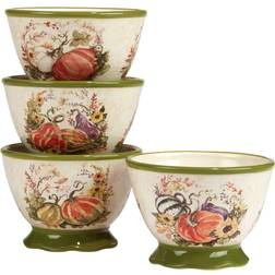 Certified International Harvest Morning Set Of Ice Cream Dessert Bowl 4