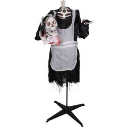 Northlight Seasonal 57" Animated Lighted Head-in-Hand Skeleton Maid Halloween