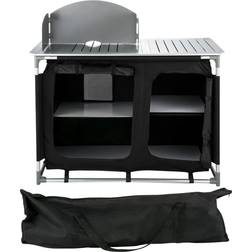 VEVOR Aluminum Portable Camping Kitchen with Detachable Windscreen and Storage Organizer