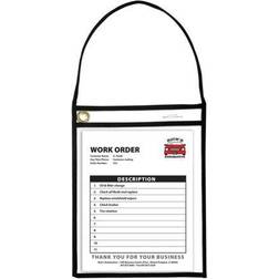 C-Line Shop Ticket Holder with Strap, Stitched, Both Sides Clear, 9 X 12, 15/BX