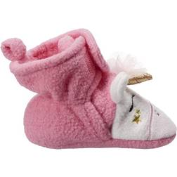 Hudson Baby Animal Fleece Lined Booties - Pink Star Unicorn