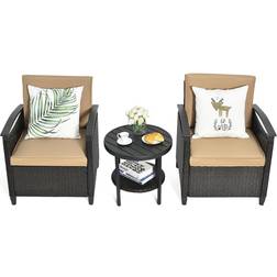 Costway 3PCS Outdoor Lounge Set