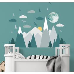 Walplus Mountains With Glowing Moon Stickers Nursery Decors