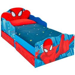 Hello Home Spider Man Toddler Bed with Light Up Eyes & Storage 77x143cm