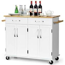 Costway HW60456WH Trolley Table 18.5x48.5"