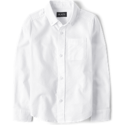 The Children's Place boys Long Sleeve Oxford Shirt, White