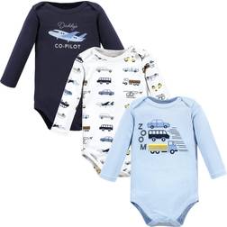 Hudson Baby Cotton Long-Sleeve Bodysuits 3-pack - Aviation (10113008)