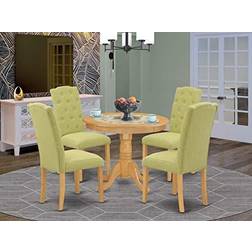 East West Furniture ANCE5-OAK-07 5Pc Dining Set 5