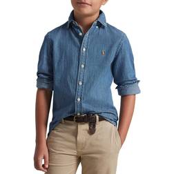 Polo Ralph Lauren Kids Besticktes Jeanshemd blau