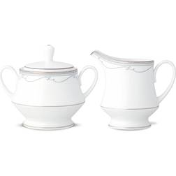 Noritake Satin Flourish and Creamer, Set of 2 Sugar Bowl