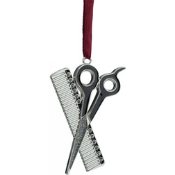 Northlight Seasonal 3" Silver-Plated Scissors & Comb Christmas Ornament Metal