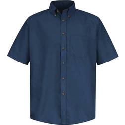 Red Kap Men's Navy Poplin Dress Shirt, Blue