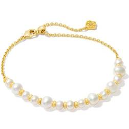 Kendra Scott Jovie Bead Delicate Chain Bracelet Gold White Pearl Bracelet Silver One