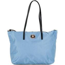 Versace WoMens Portuna Medusa Medium Cornflower Blue Nylon Leather Tote Bag One Size