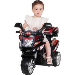 Kindermotorrad C051, Kinder-Elektro-Motorrad mit 12-Watt-Motor, LED-Scheinwerfer, 2-Gang-Getriebe Schwarz