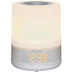 Jensen Mood Lamp Digital Dual Alarm Clock Radio, White