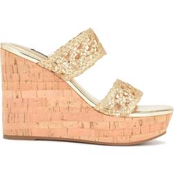 Nine West Kalani Wedge Sandals Platino