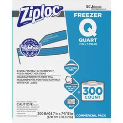 Ziploc Freezer Organization Double Quart, 300 Count Plastic Bag & Foil