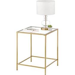 mDesign Glass Top Side/End Small Table