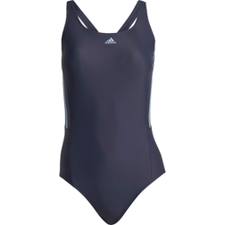 Adidas Women's Mid 3-Stripes Swimsuit - Shadow Navy/Blue Dawn