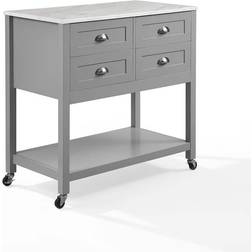 Crosley Connell Kitchen Island Cart Gray/White Trolley Table