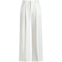 Cider High Waist Pleated Wide Leg Pants - White