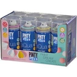 Pintyplus aqua water based spray paint, 8 piece mini artist set pastel colors