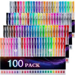 Tanmit 100 Coloring Gel Pens Set for Adults Coloring Books