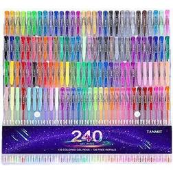 Tanmit 240 Gel Pens Set for Adults Coloring Books Drawing Art Markers