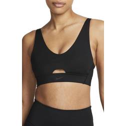 Nike Indy Plunge Cutout Medium-Support Padded Sports Bra - Black/Dark Smoke Grey