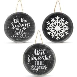 The Holiday AisleÂ® 3 Piece Chalkboard Sign Holiday Shaped Ornament