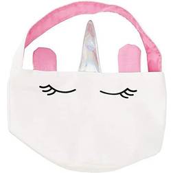 Juvale Canvas tote bag, cotton unicorn horn for kid girl halloween party 6x12”
