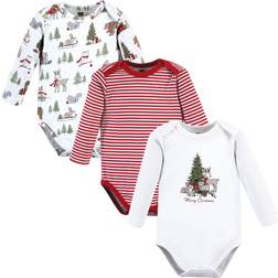 Hudson Baby Cotton Long-Sleeve Bodysuits 3-pack - Christmas Forest (10113227)