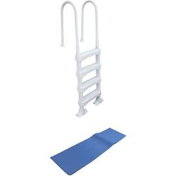 Vinyl Works 4 step ladder for 60" swimming pool w/swimline protective ladder mat