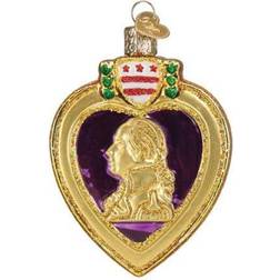 Old World Christmas Purple Heart Christmas Tree Ornament