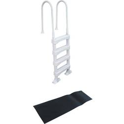 Vinyl Works The 4-Step Ladder for 60 in. Pool Walls with Swimming Pool Ladder Mat